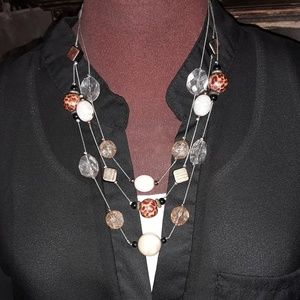 Multi strand silver bracelet and necklace